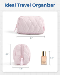 BAGSMART lightweight, soft fabric makeup bag is portable for daily use.