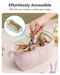BAGSMART puffy makeup bag in taslan fabric feels soft
