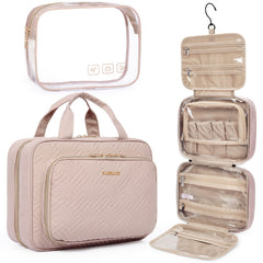 BAGSMART Toiletry Bag with hanging strap for easy storage.