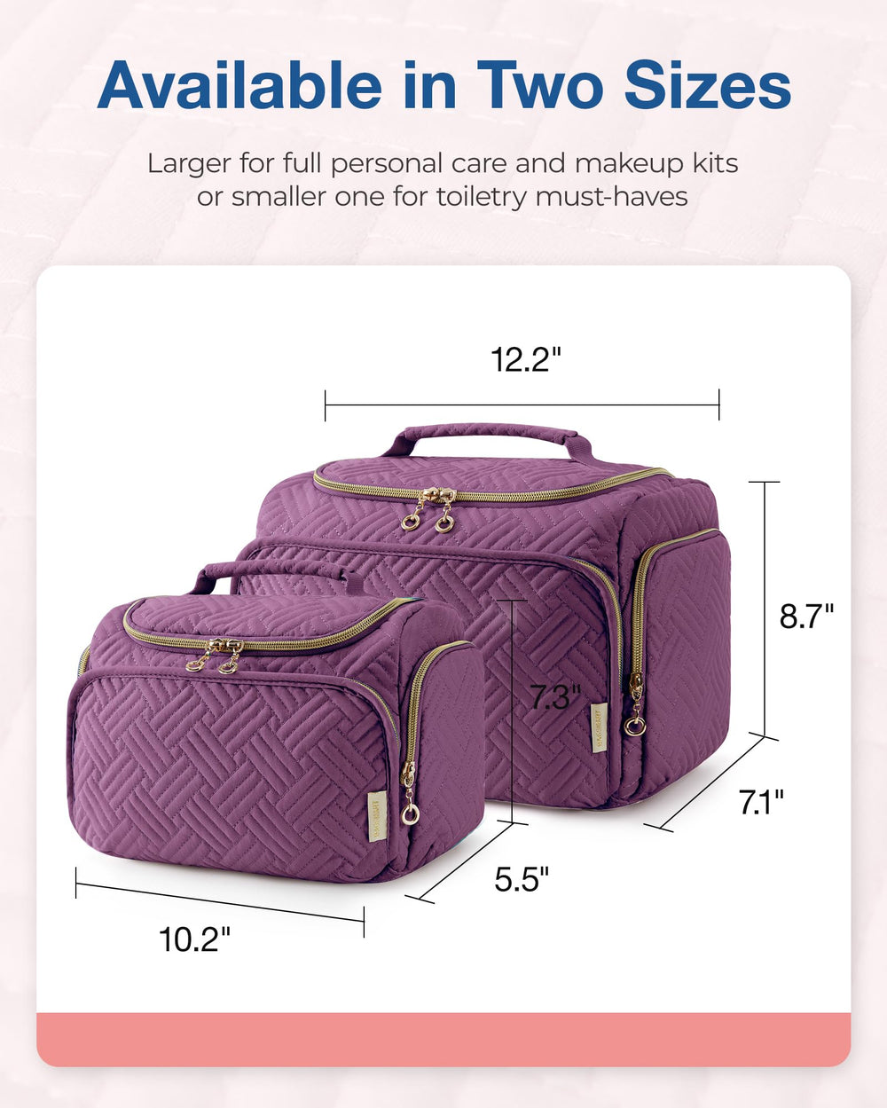 BagSMART travel bag handle and two-way zippers enable effortless portability.