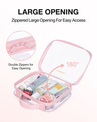 BAGSMART three-pack transparent travel pouches for cosmetics and toiletries