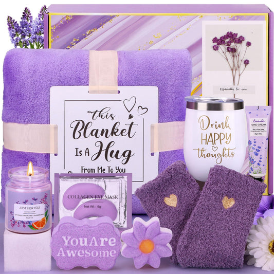 Baicai self care gift basket wrapped for gifting, ideal for birthdays or holidays.