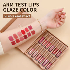 BAISEN DIARY lipstick application swatches showing smooth glide.