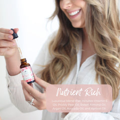 Baja Basics Rose Oil dropper dispensing for easy facial application.