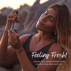 Baja Basics Rose Water Spray for Hair hydrates and refreshes curls.