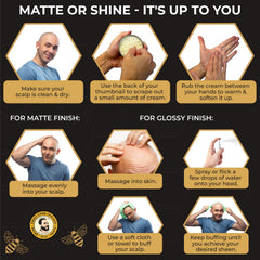 Bald Head Polish matte finish application delivers a natural look with subtle shine control