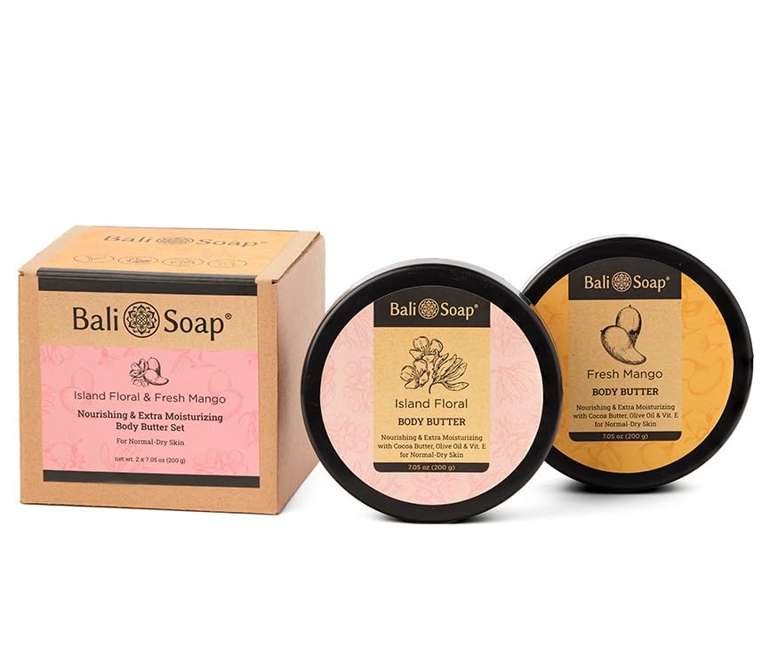 Bali Soap Island Floral & Mango set packaging for daily moisture