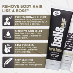 BallsBALM after-lotion protects and nourishes skin post-treatment.