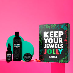 Ballsy body wash bottle with clean, fresh scent that stays light.