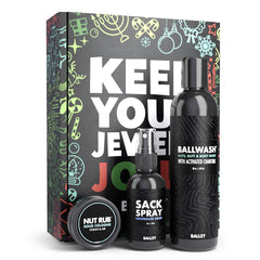 Ballsy gift set front view ideal for holiday gifting and everyday grooming.