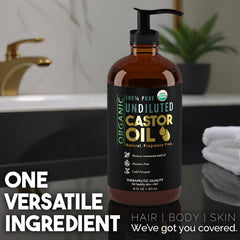 BALM OF GILEAD castor oil label detail highlighting organic certification.