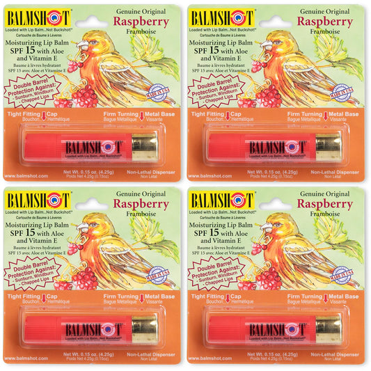 Balmshot Raspberry Lip Balm Pack in a compact tube for on-the-go moisture.