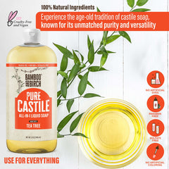 Multi-use ideas for Bamboo and Birch Castile Soap Liquid as body, dishes, and laundry cleaner