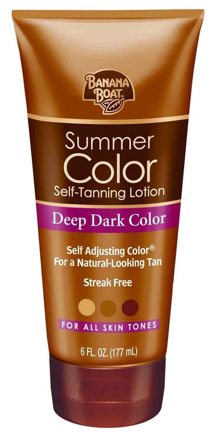 Banana Boat Summer Color Self Tanning Lotion bottle shows oil-free formula and color control.