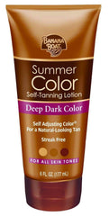 Banana Boat Summer Color Self Tanning Lotion bottle shows oil-free formula and color control.