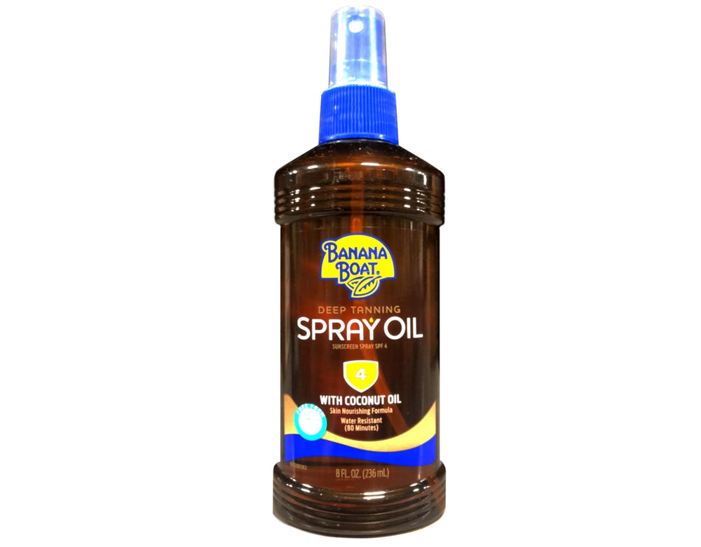 Banana Boat Deep Tanning Spray mist demonstrates quick absorption without greasiness.