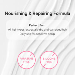 Shampoo texture and lather highlight gentle cleansing.