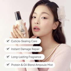 BANANAL Serum Mist dispenser demonstrating easy application for frizz control