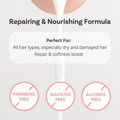 Glass-hair shine focus with BANANAL serum mist reflecting light on ends