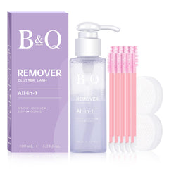 B&Qaugen Lash Remover 100ml bottle with pump for precise at-home eyelash removal