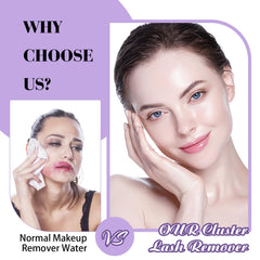 In-use scene of quick lash glue removal with cluster lash kit