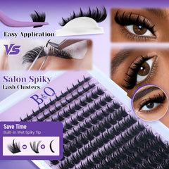 B&Qaugen Manga Lash Clusters Kit close-up application tips for precise graft-like results