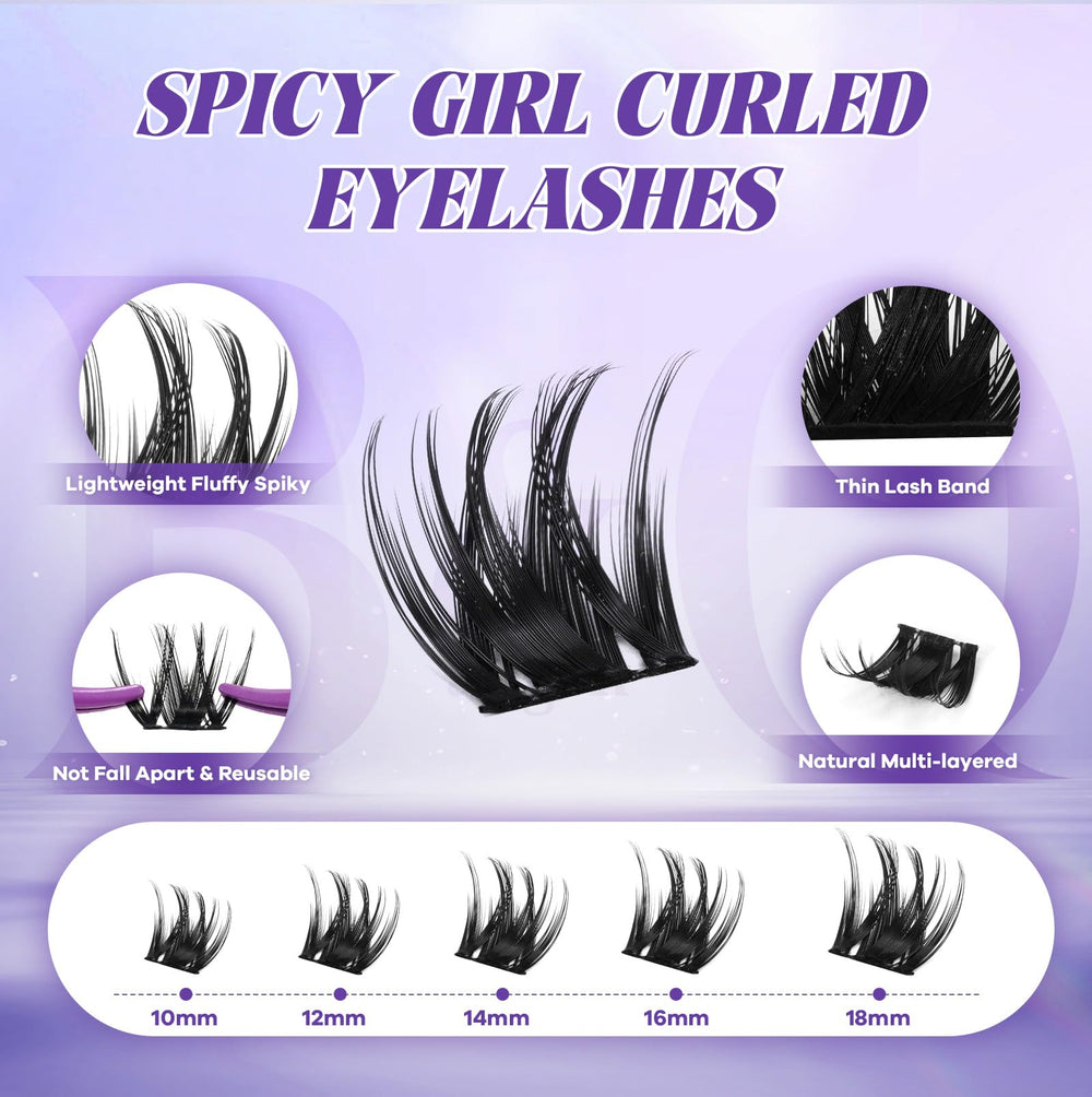BandQaugen Manga Lash Clusters Kit dense layered fibers for bold volume safety at home.