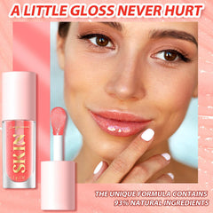 Bangfeng lip oil coconut bottle provides deep moisture with a radiant finish.