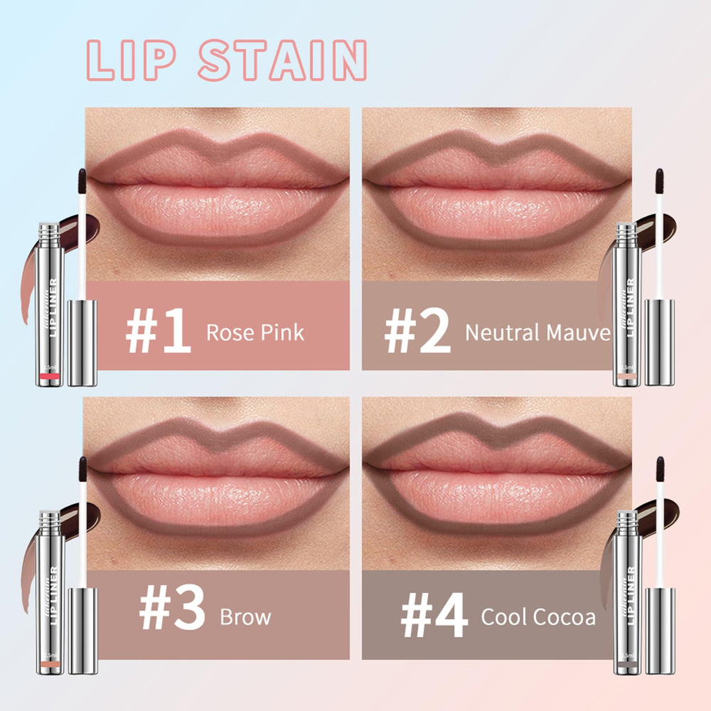 Bangfeng lip liner stain swatch reveals a rich nude shade with matte finish.