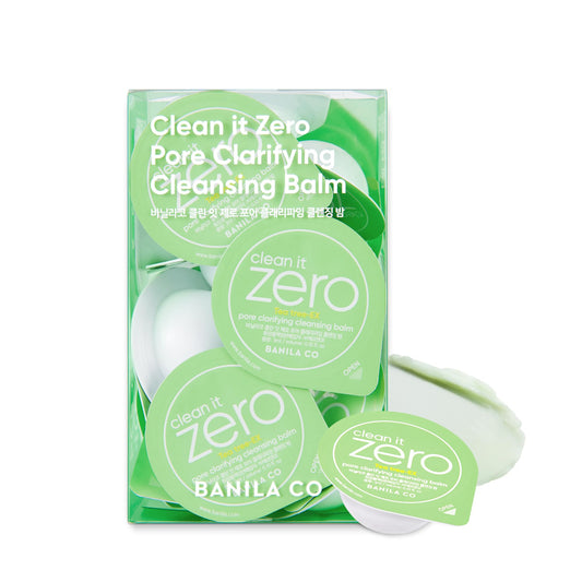 Banila Co Clean It Zero Pore Clarifying Cleansing Balm pod 01 for travel-friendly, mess-free cleansing on the go