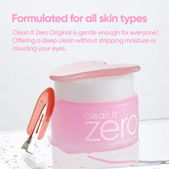 BANILA CO makeup removal with water-emulsified balm leaves clean, refreshed skin.