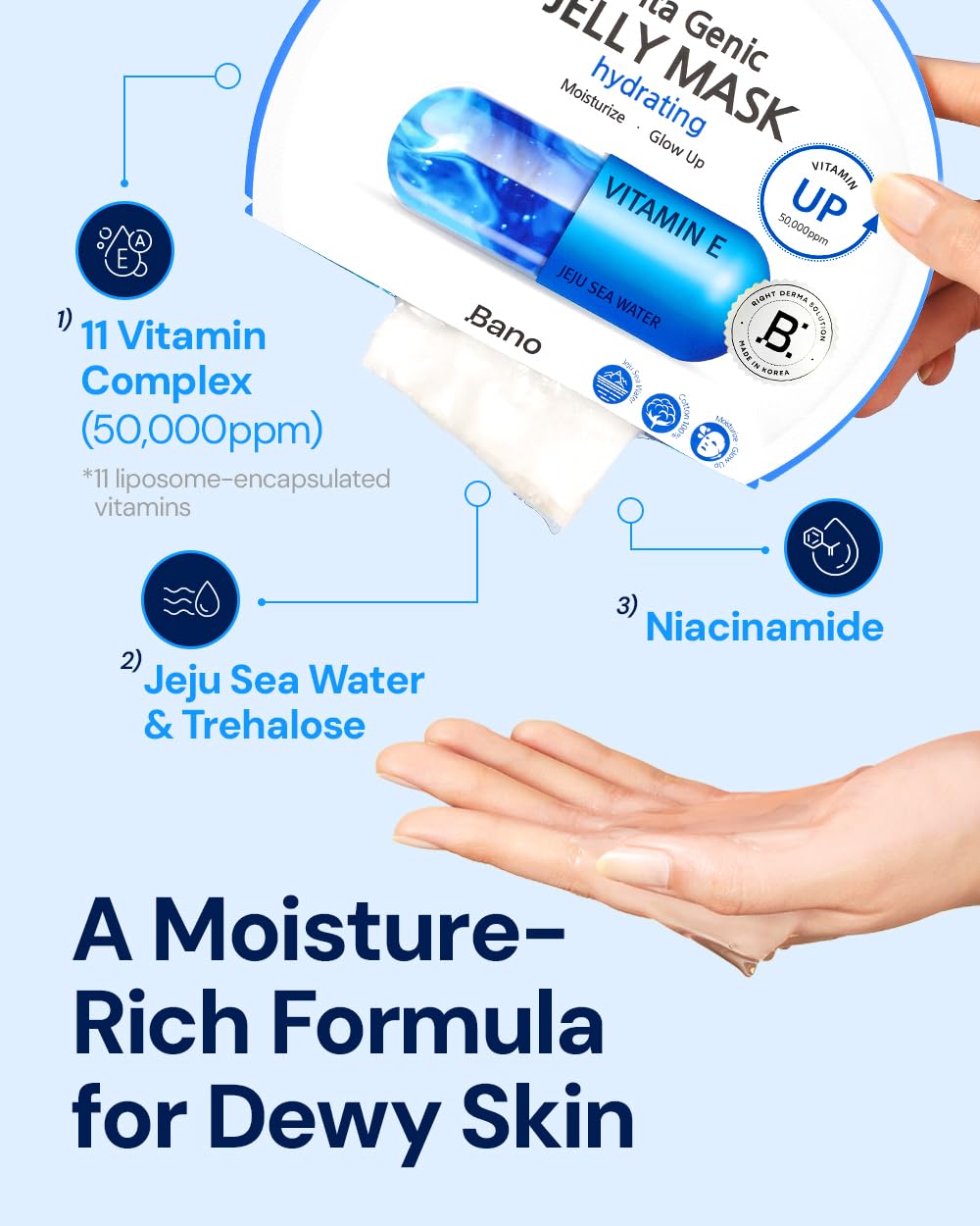 Bano Vita Genic sheet mask adheres closely for even ingredient delivery.