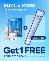 Fragrance-free label on Banobagi PDRN Eye Cream packaging.