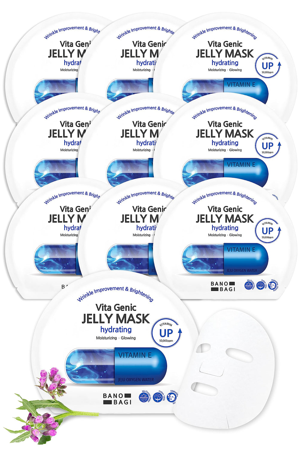 BANOBAGI Vita Genic jelly mask essence close-up for hydrated, radiant skin.