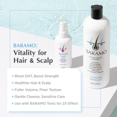 BARAMO Shower-use application shows easy daily scalp care routine