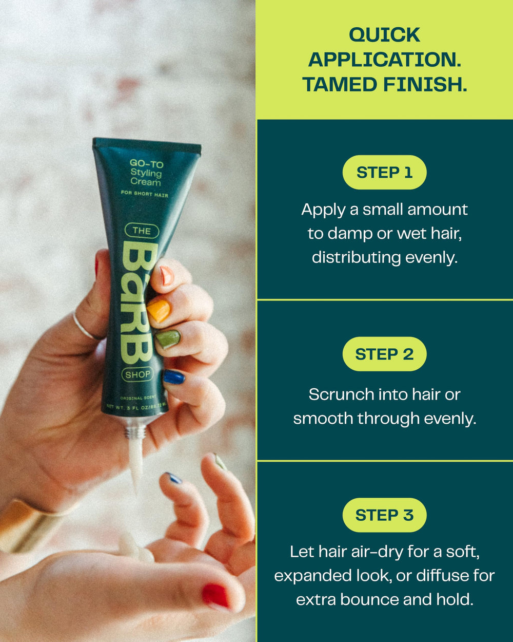 The Barb Shop Barb Styling Cream fragrance free formula suits sensitive scalps.