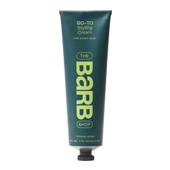 The Barb Shop Barb Styling Cream soft hold on all hair types for light texture.