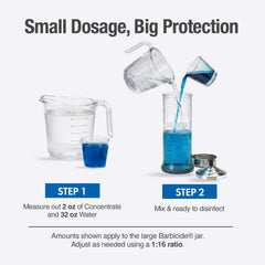 BARBICIDE disinfecting jar fits combs, brushes, scissors, and clippers for efficient sanitation