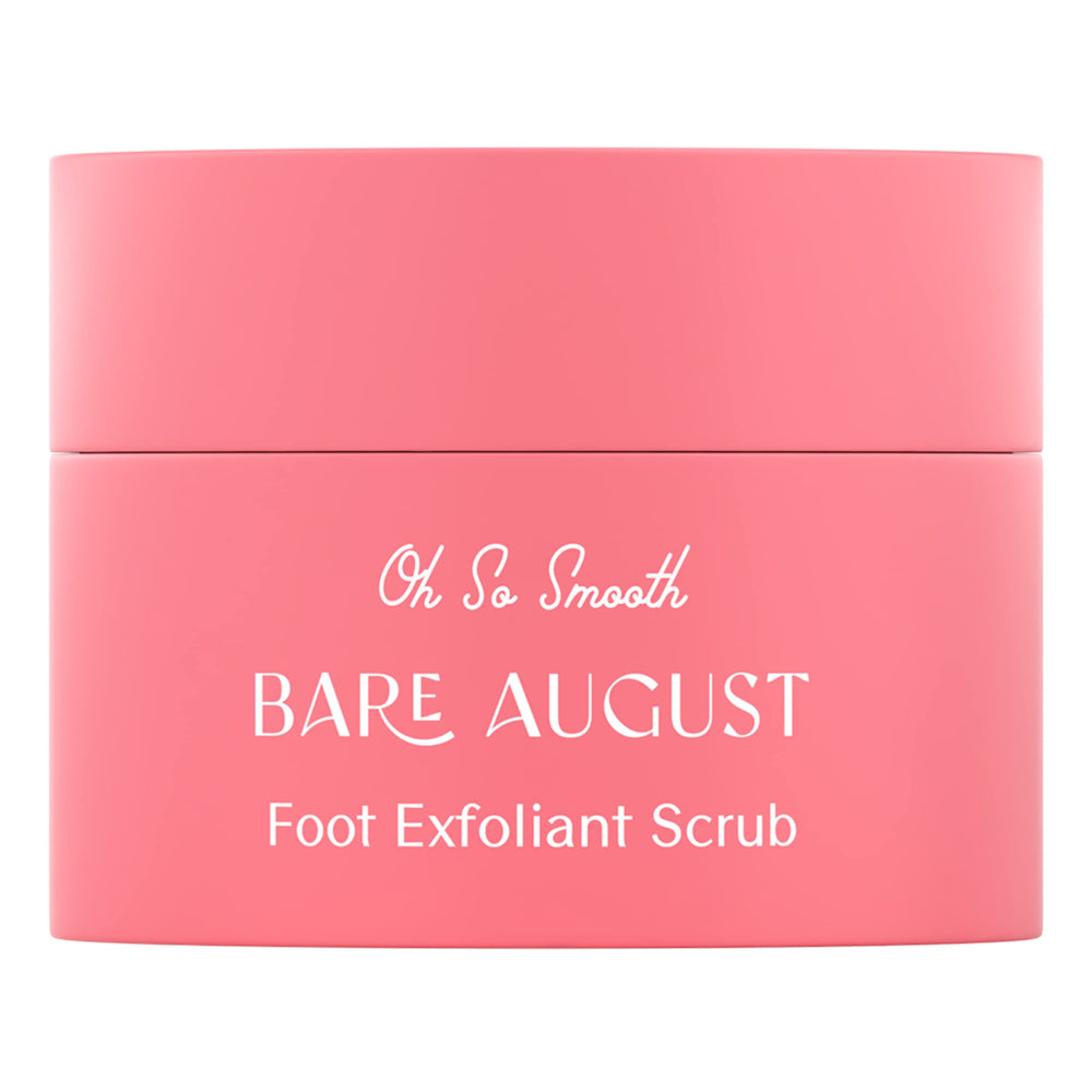 Bare August Foot Scrub applied on heels and toes improves softness