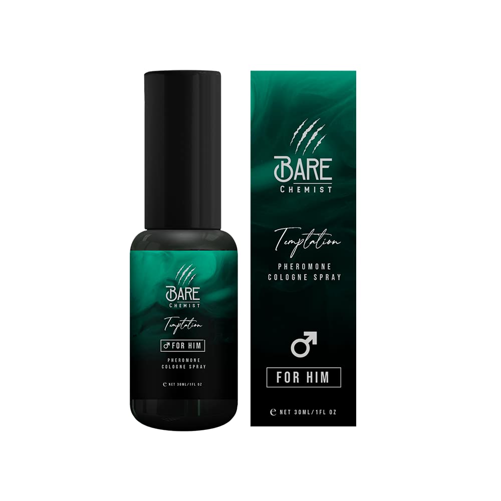 Bare Chemist Temptation bottle front view shows premium fragrance for confident evenings.