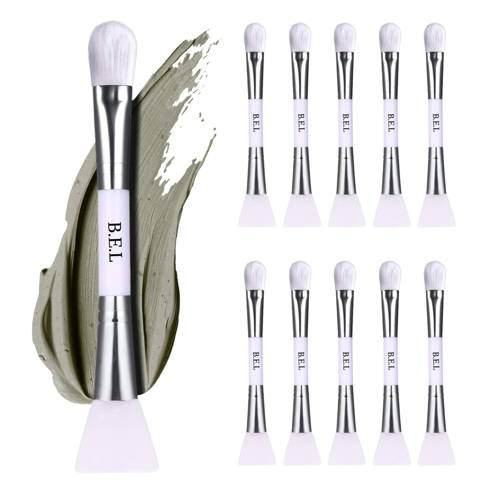 Bare Essentials Living clay face mask brush side for precise, mess-free application.
