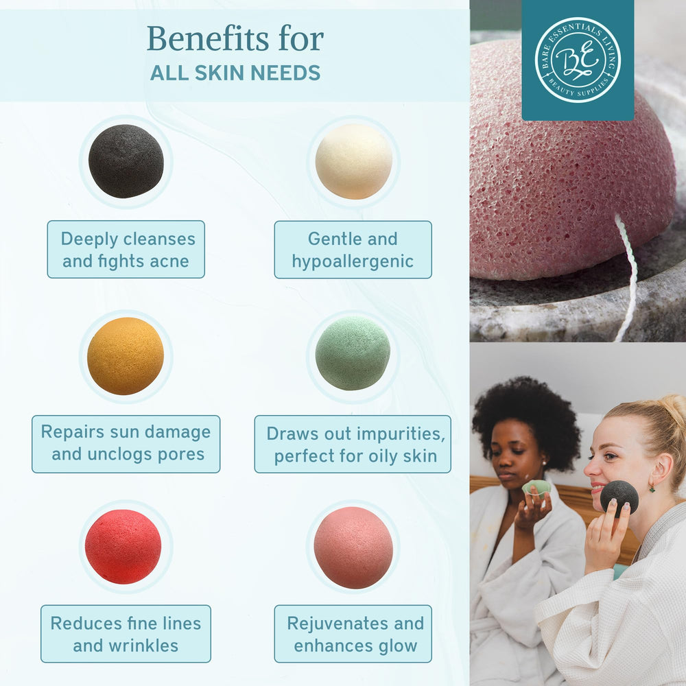 Bare Essentials Living turmeric-infused konjac sponge for soothing cleansing and subtle brightening