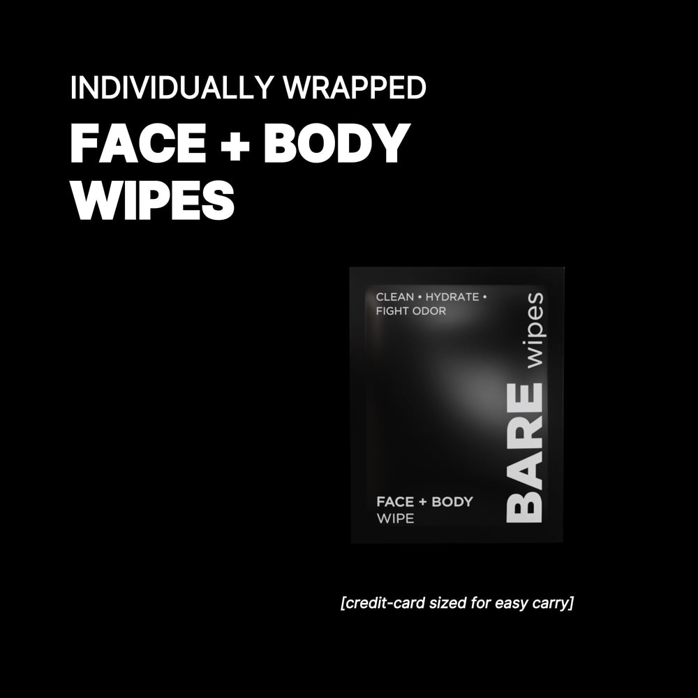 BARE Wipes portable pack for on-the-go facial and body cleansing