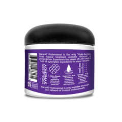 Bare40Pro bottle highlighting hyaluronic acid for deep hydration.