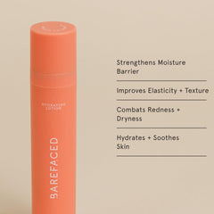 Barefaced Hydrating Lotion bottle pump for easy, non-greasy application.