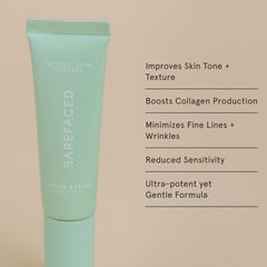Barefaced Retinal Skin Therapy ingredients swatch showing actives for smoother texture