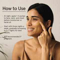 Barefaced Retinal Skin Therapy serum on hand, lightweight and fast-absorbing