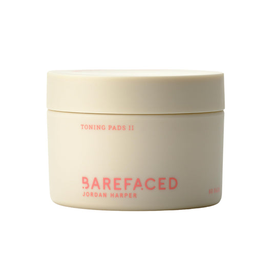 Barefaced Toning Pads II pack shot showing 60 pads for brightening prep