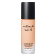 bareminerals BarePro bottle demonstrating weightless matte formula for all-day wear