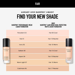 bareminerals BarePro shows no white cast with true-toned finish